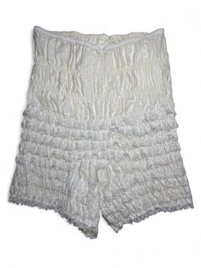Vintage Sam’s White Lace Ruffle Lace Bloomers Shorts High Waist Pettipants 50s L